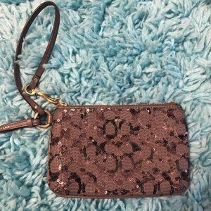 Coach Dark Gray Sequence Wristlet